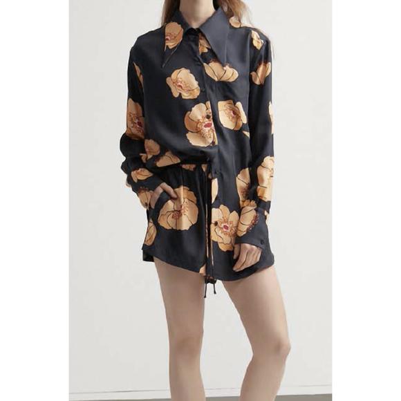 ACLER Tops - NEW ACLER antol shirt in black floral